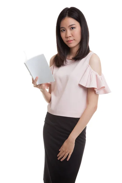 Unga asiatiska affärskvinna med en bok. — Stockfoto