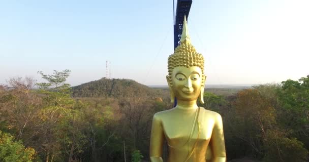 Escena aérea de gran estatua de Buda — Vídeo de stock