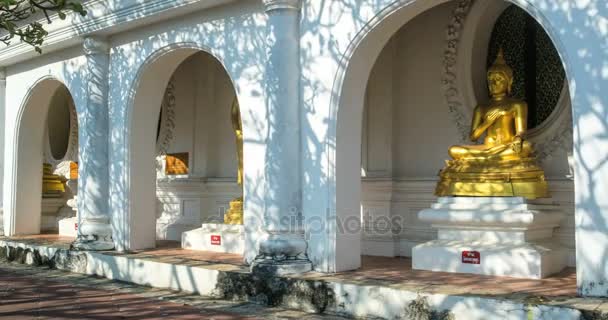 Iper Time-lapse della statua buddista d'oro — Video Stock