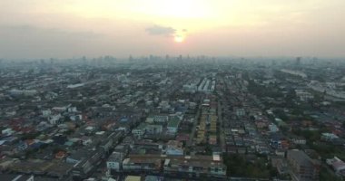 Bangkok Tayland manzarası havadan görünümü  