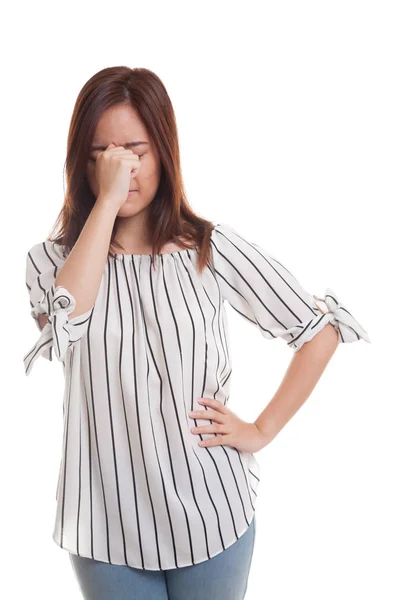 Young Asian woman got sick and  headache. — Stock Photo, Image