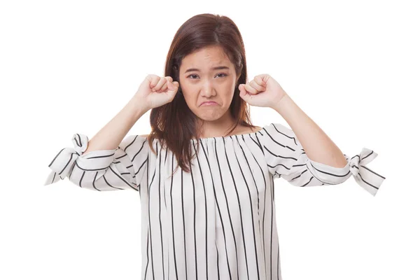 Joven mujer asiática triste y llorar . — Foto de Stock