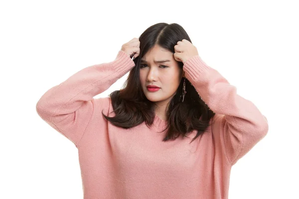 Young Asian woman got sick and  headache. — Stock Photo, Image