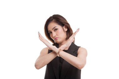 Güzel genç Asyalı kadın hayır diyor..