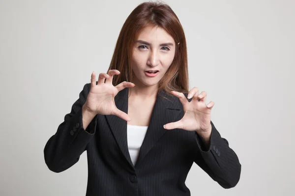 Young Asian woman with spooky hands gesture. — Stock Photo, Image