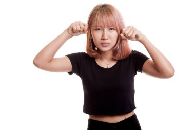 Genç Asyalı kadın üzgün ve cry.