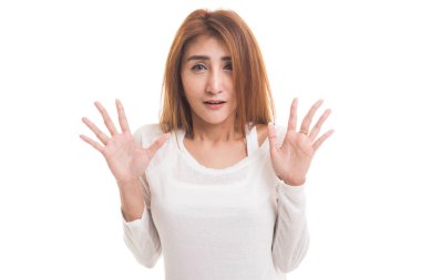 şok genç Asyalı kadın.