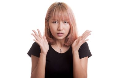 şok genç Asyalı kadın.