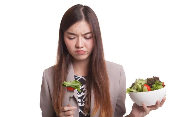 Asiatin hasst Salat. — Stockfoto