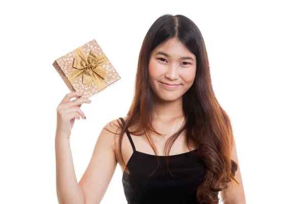 Młoda kobieta azjatyckich z pudełko. — Zdjęcie stockowe