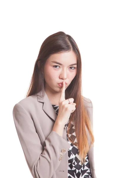 Asian girl show quite hand sign. — Stock Photo, Image