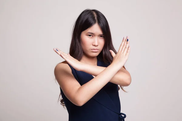 Beautiful young Asian woman say no. — Stock Photo, Image