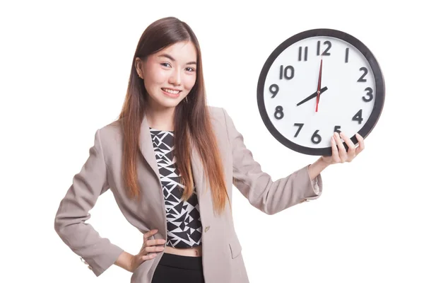 Joven asiático mujer con un reloj. —  Fotos de Stock