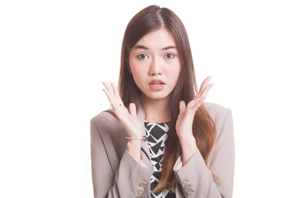 Geschokt jonge Aziatische vrouw. — Stockfoto