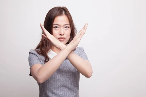 Beautiful young Asian woman say no. — Stock Photo, Image