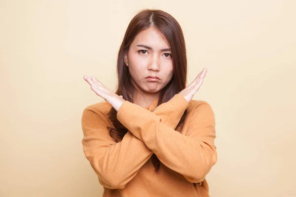 Schöne junge Asiatin sagt nein. — Stockfoto