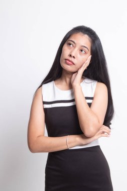 Güzel genç Asyalı kadın almak bıkkın.