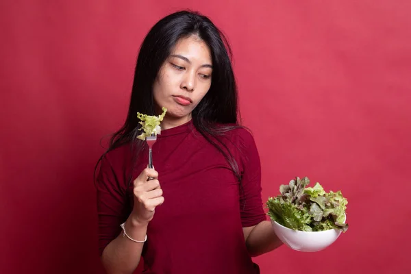 Asian woman hate salad.