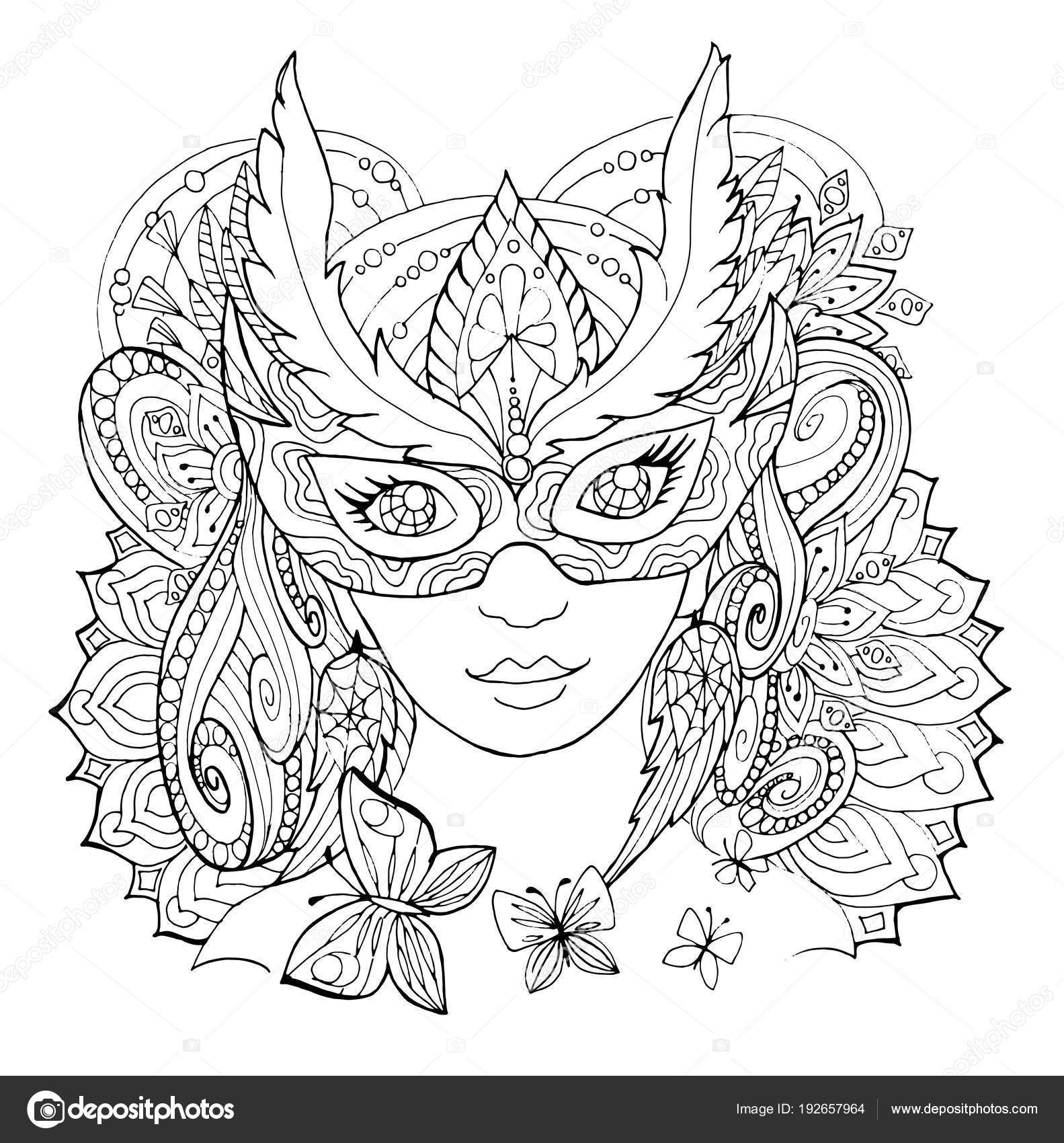 The girl in the mask Stock Vector Image by ©SnowKat 20