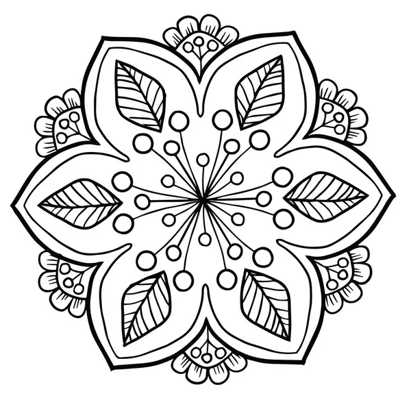 Mandala floral decorativa. tatuaje en estilo mehendi — Archivo Imágenes Vectoriales