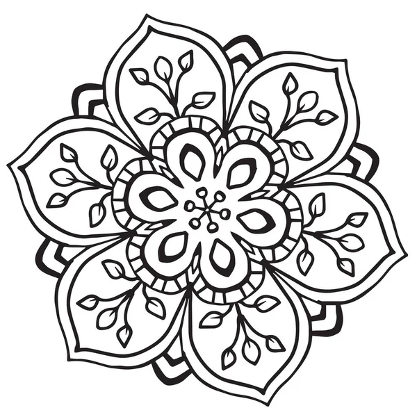 Mandala floral decorativa. tatuaje en estilo mehendi — Archivo Imágenes Vectoriales