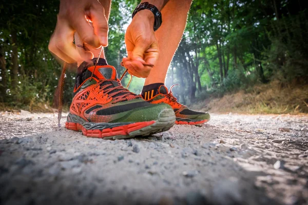 Close up su scarpe da corsa — Foto Stock