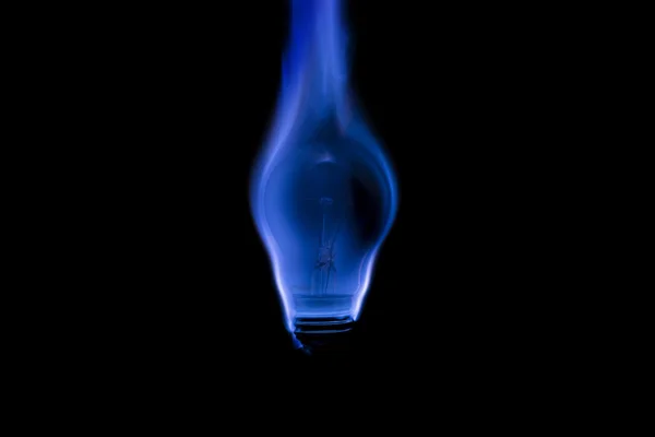 Niebieski płomień żarówka — Zdjęcie stockowe