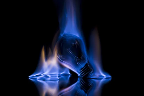 Blue flame bulb — Stock Photo, Image