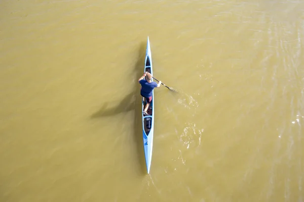 Aerial view of rowers — Stock Photo, Image