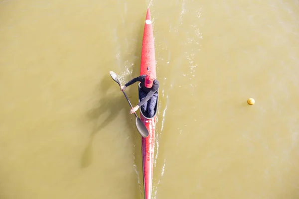 Aerial view of rowers — Stock Photo, Image