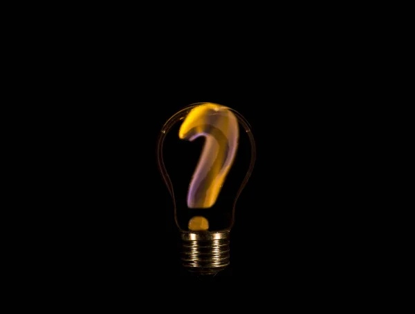 Question mark inside a bulb — Stock Photo, Image