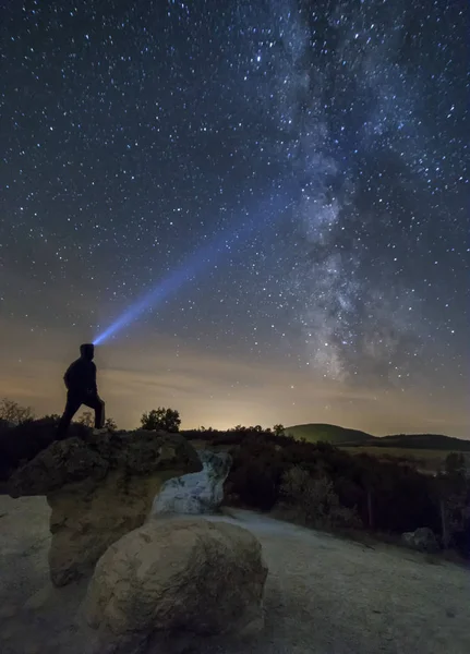 Mantar kaya fenomen gece gökyüzü altında — Stok fotoğraf