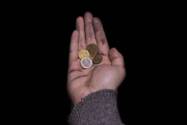 Conceito de mendicância e caridade . — Fotografia de Stock