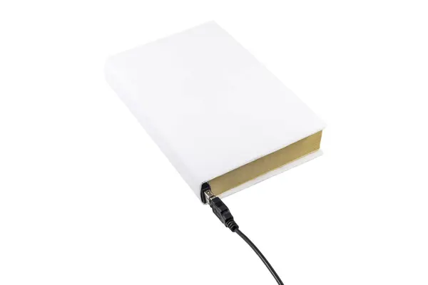 Blank book connected to USB — Stock Photo, Image