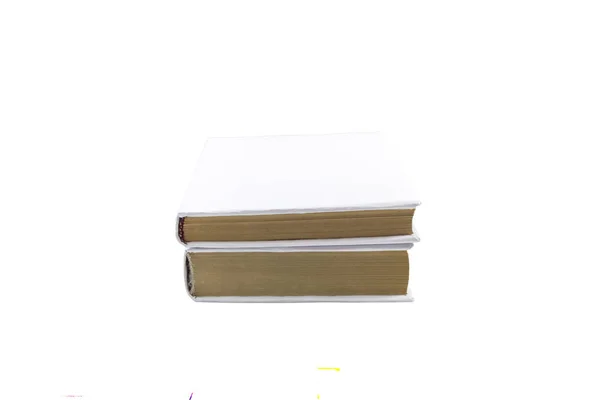 Capa de livros em branco isolada em branco — Fotografia de Stock