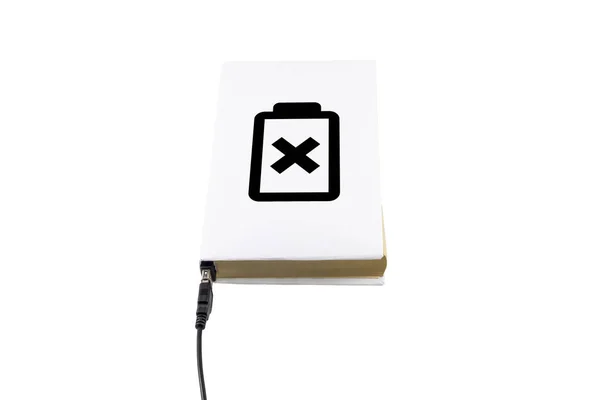 Carregando um livro conectado a USB — Fotografia de Stock