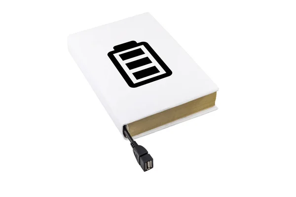 Ricarica di un libro collegato a USB — Foto Stock