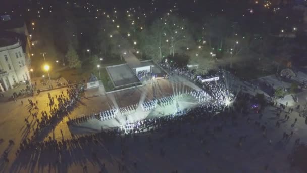 Fuegos artificiales en Plovdiv, Bulgaria capturados con un dron — Vídeo de stock