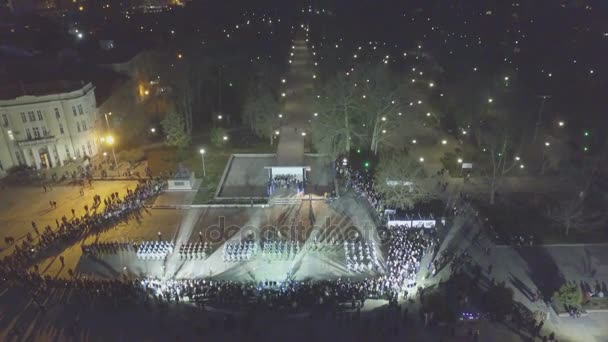 Vuurwerk in Plovdiv, Bulgarije gevangen met een drone — Stockvideo