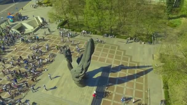 Offizieller Start der Fahrradsaison in Plovdiv, Bulgarien — Stockvideo