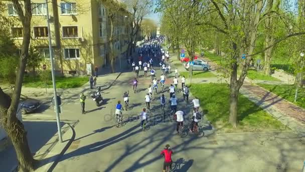Inicio oficial de la temporada de bicicletas en Plovdiv, Bulgaria — Vídeos de Stock