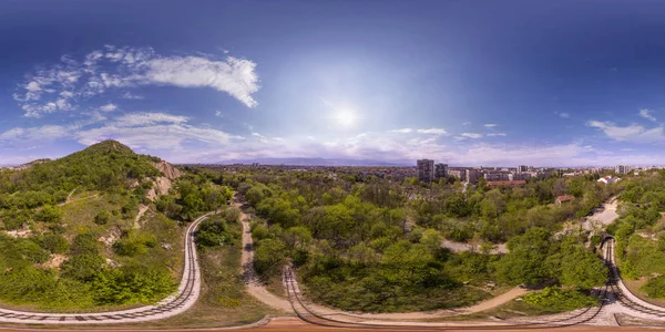 Panorama aéreo de 360 grados del Dzhendem tepe también conocido como Y — Foto de Stock