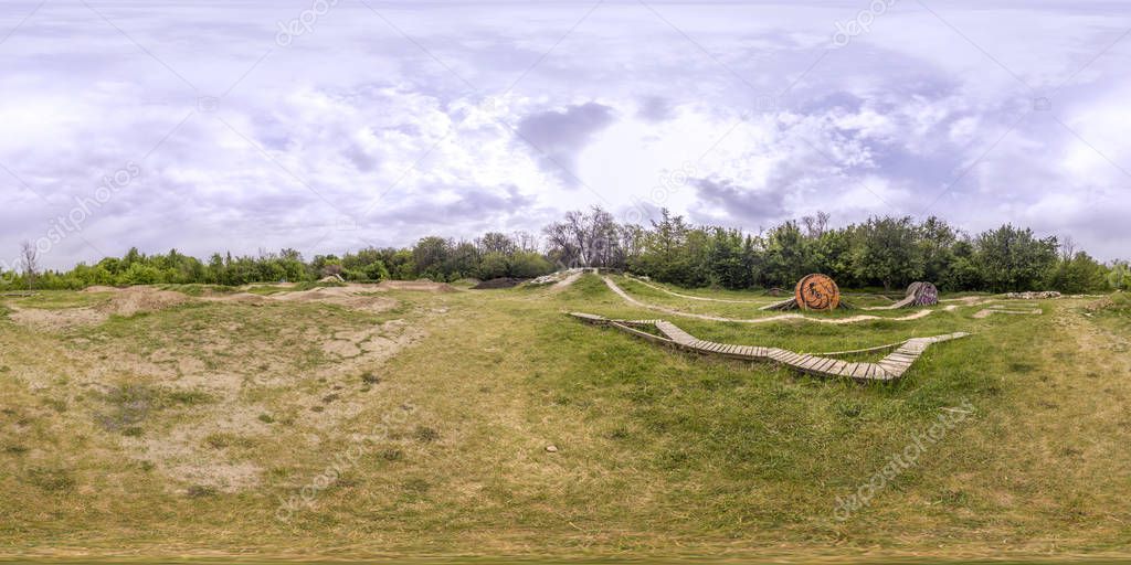 360 degrees panorama of a bicycle track in Plovdiv, Bulgaria