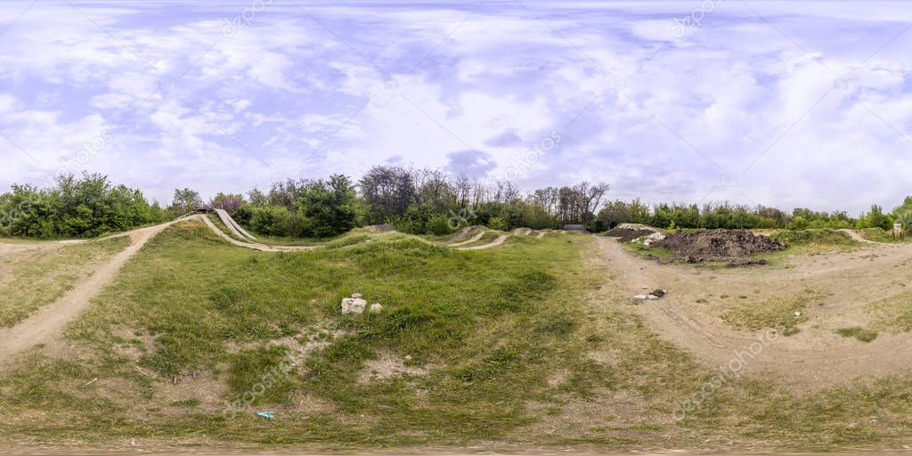 360 degrees panorama of a bicycle track in Plovdiv, Bulgaria