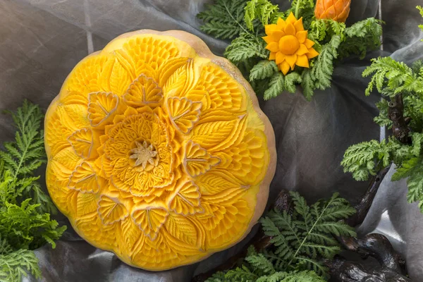 Pumpkin food carving — Stock Photo, Image