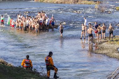 Epiphany ritüel Plovdiv, Bulgaristan.