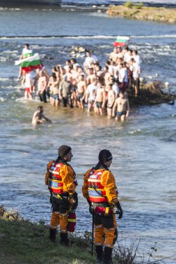 Epiphany ritüel Plovdiv, Bulgaristan.