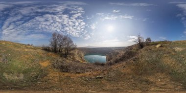 Dünya kabuk incelemesi kraterde küresel panorama