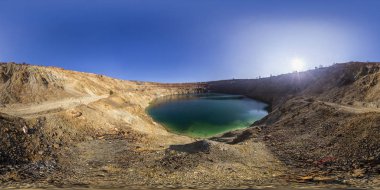 Dünya kabuk incelemesi kraterde küresel panorama
