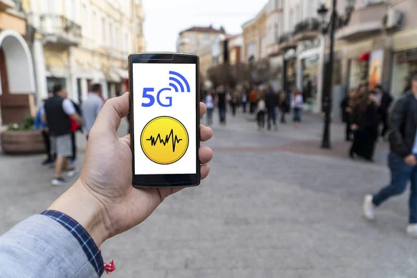 5g network danger displayed outdoors